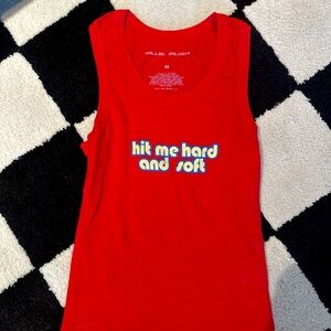 Billie Eilish Hit Me Hard & Soft Red Tank Top